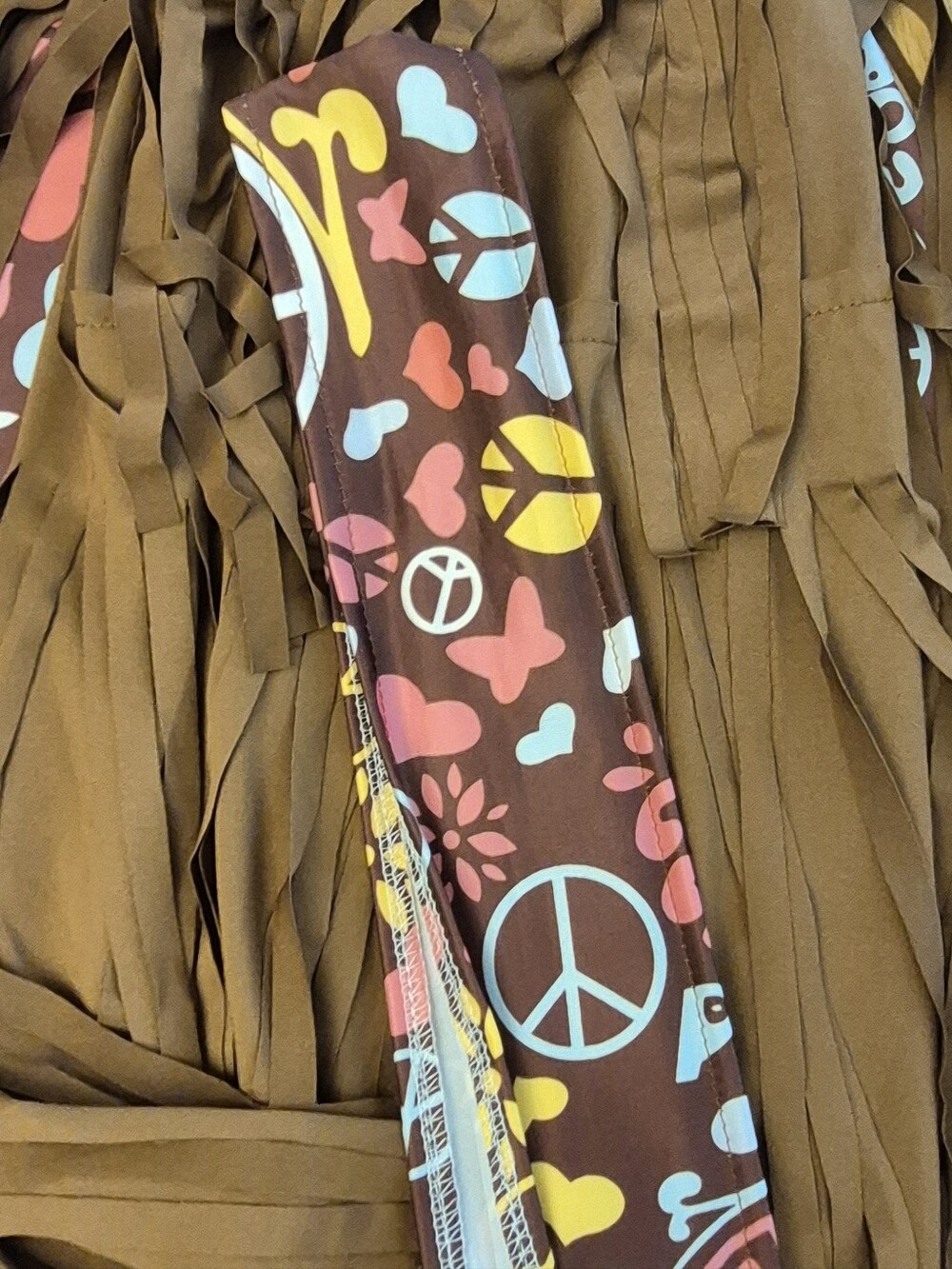 Halloween Costume Womens Retro Floral Peace Sign Hippie 60's 70's Dress & Access - Picture 10 of 12
